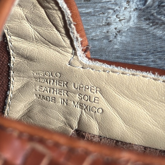 NISOLO Brown Woven Leather Slip On Mara Loafers - Picture 9 of 10